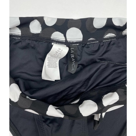 La Blanca Black Polka Dot Waist Bikini Bottom NWT Size 4 - Picture 5 of 5